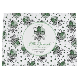 Lucky Little Shamrock St Patrick's Day Baby Shower Large Gift Bag
