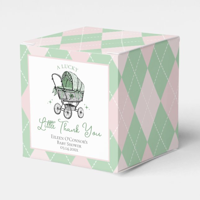 Lucky Little Thank You St Patricks Baby Shower Favour Box (Front Side)