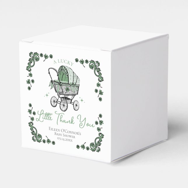Lucky Little Thank You St Patricks Day Baby Shower Favour Box (Front Side)