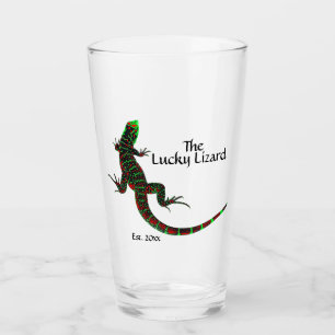 Lucky Lizard Personalise Name and Date Glass