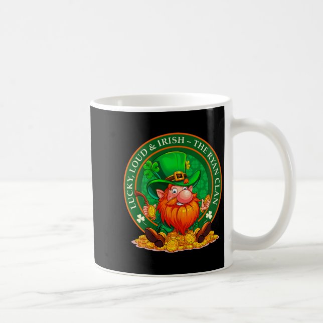 Lucky, Loud &amp; Irish – The Ryan Clan St Patrick Coffee Mug (Right)