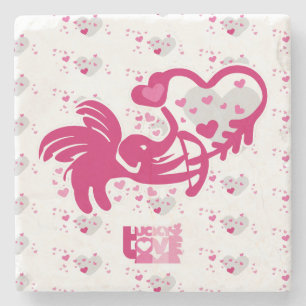 LUCKY LOVE ELEPHANT CUPID ELEPHANT BY MASANSER STONE COASTER