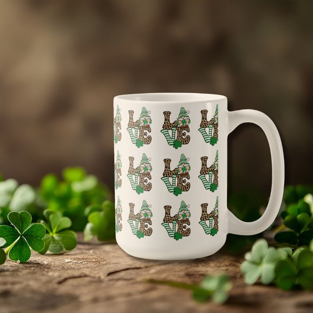 Lucky Love Gnome St. Patrick's Day  Coffee Mug (Lucky Love Gnome St. Patrick's Day Coffee Mug)