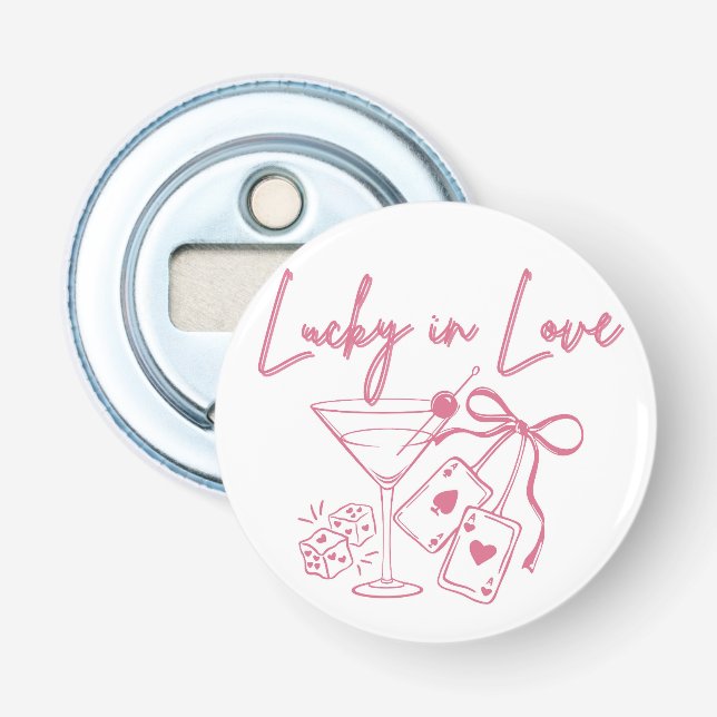Lucky Love Vegas Casino Bachelorette Bridal Party Bottle Opener (Front)