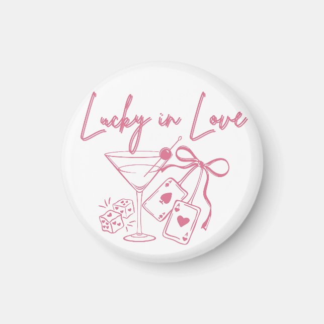 Lucky Love Vegas Casino Bachelorette Bridal Party Magnet (Front)