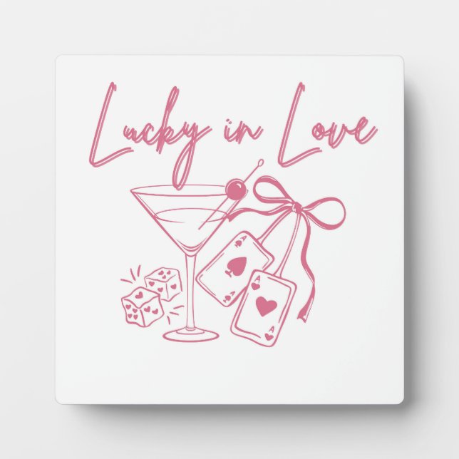 Lucky Love Vegas Casino Bachelorette Bridal Party Plaque (Front)