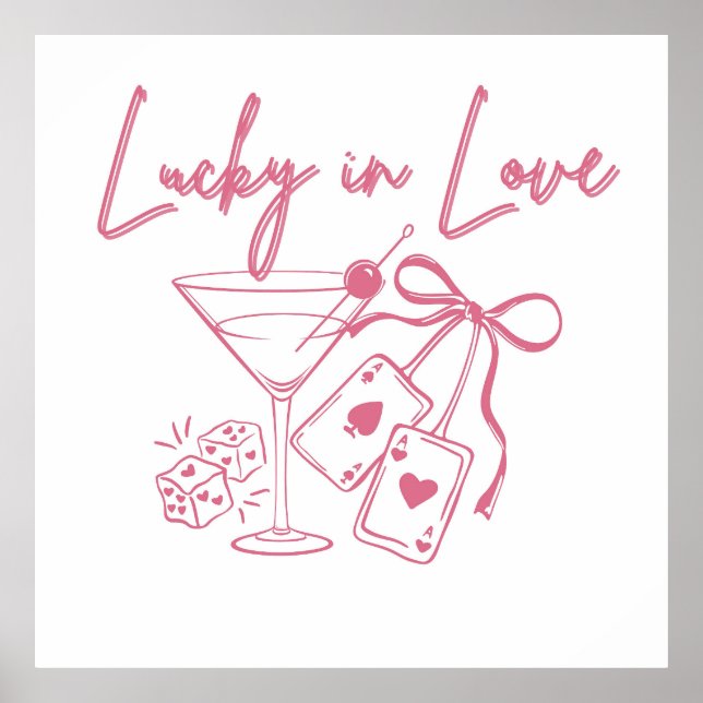 Lucky Love Vegas Casino Bachelorette Bridal Party Poster (Front)