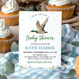 Lucky Mallard Duck Baby Shower Invitation