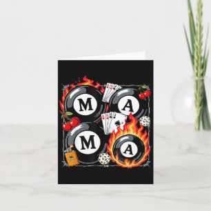 Lucky Mama Billiard 8 Cherry Mother's Day Mom Life Card