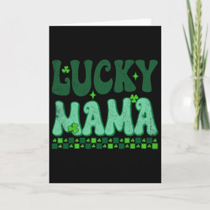 Lucky Mama Family Matching Retro Groovy St Patrick Card