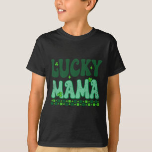 Lucky Mama Family Matching Retro Groovy St Patrick T-Shirt