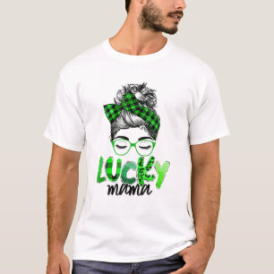 Lucky Mama St. Patrick's Day Mum Buffalo Plaid T-Shirt