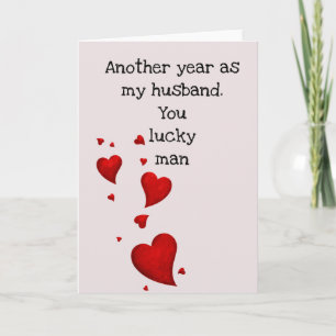 Lucky Man Husband Love Anniversary Valentine's Day Card