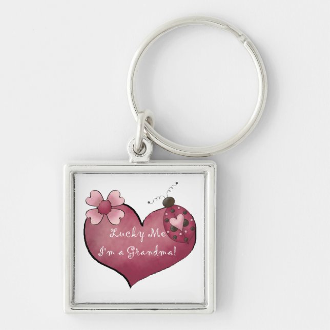 Lucky Me I'm a Grandma  Gifts Key Ring (Front)