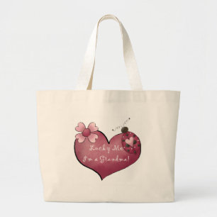 Lucky Me I'm a Grandma Tshirts and Gifts Large Tote Bag