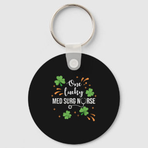 Lucky Med Surg Nurse Shamrock Saint Patrick's Day Key Ring