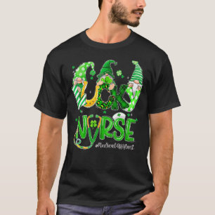 Lucky Medical Assistant Gnomies Leopard St Patrick T-Shirt