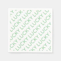 LUCKY Modern Typography Shamrocks Irish Fun