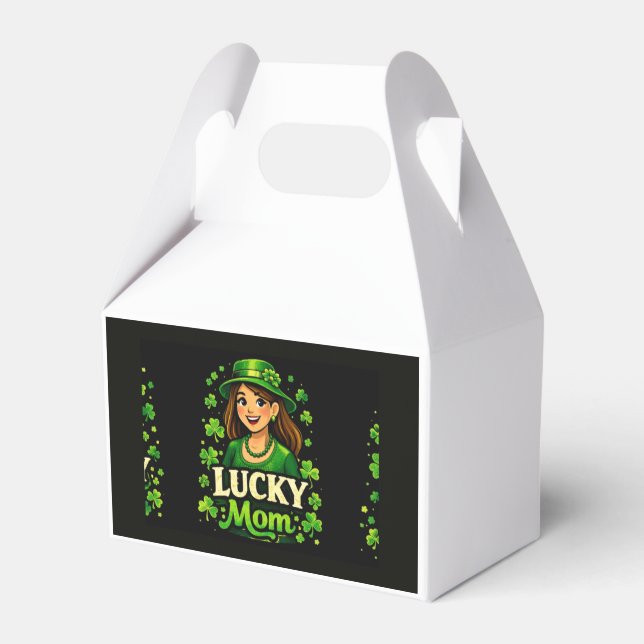 Lucky Mom – St. Patrick’s Day Clover Design Favour Box (Front Side)