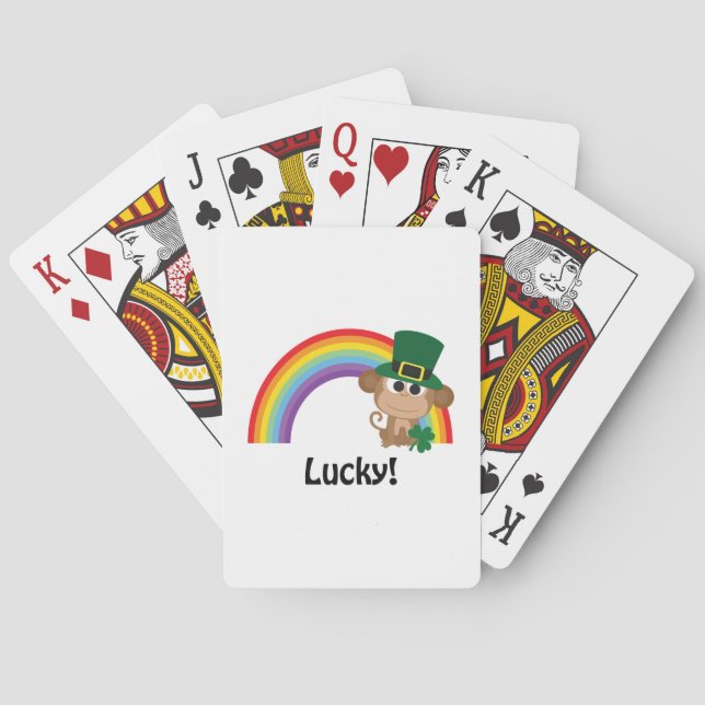 Lucky Monkey Leprechaun Playing Cards (Back)