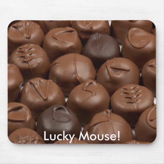 Lucky Mouse with Chocolate! Mouse Mat (Front)