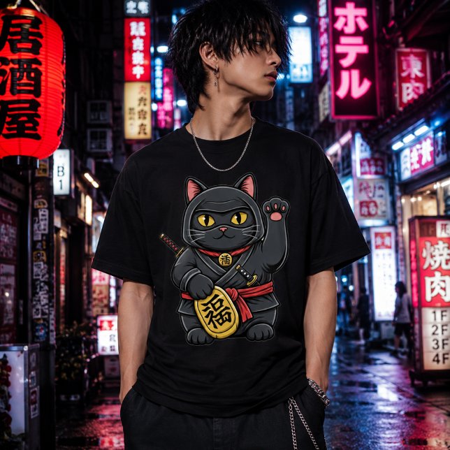 Lucky Ninja Cat Shirt | Maneki Neko Ninja Tee (Creator Uploaded)