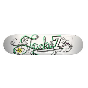 Lucky No. 7 Clear Skateboard