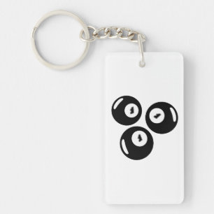 Lucky Number 111 Black Balls Key Ring