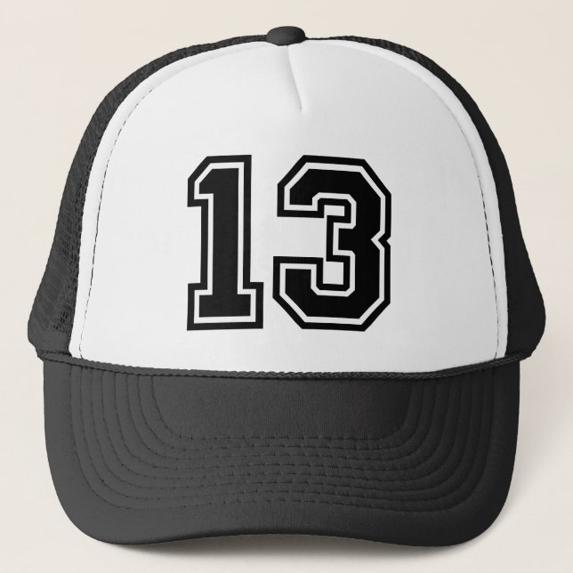 Lucky Number 13 Classic Trucker Hat (Front)