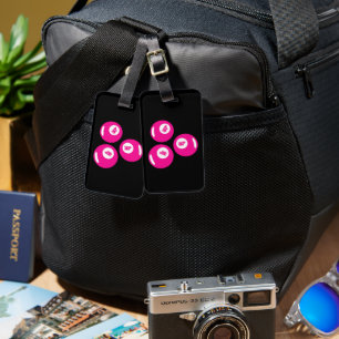 Lucky Number 4 Pink Balls Luggage Tag