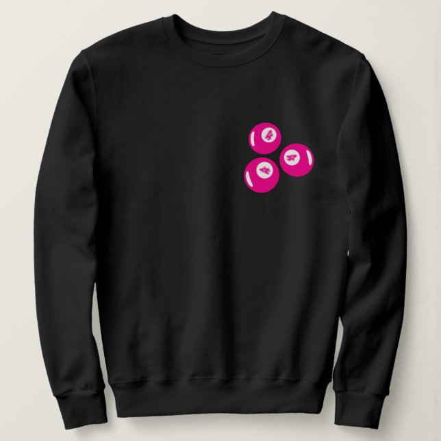 Lucky Number 4 Pink Balls Sweatshirt (Design Front)