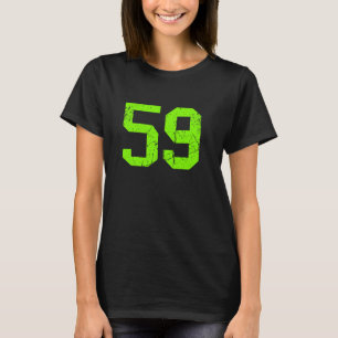 Lucky Number #59 Green Vintage Sports Player Fan J T-Shirt