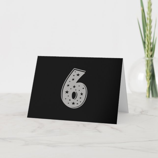 Lucky Number 6 Happy Birthday Card (Front)