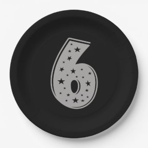 Lucky Number 6 Happy Birthday Paper Plate
