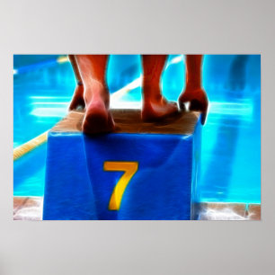 Lucky Number 7 Swimmer Poster