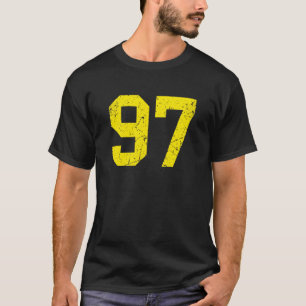 Lucky Number #97 Yellow Vintage Sports Player Fan  T-Shirt