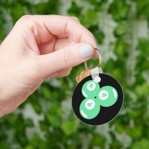 Lucky Number 9 Teal Balls Key Ring