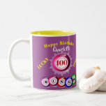 Lucky Number Bingo Themed Birthday Two-Tone Coffee Mug<br><div class="desc">Just the thing for anyone who is a bingo fanatic this fun birthday greeting card with colourful bingo balls spelling out the word "BINGO". Shown here as a happy birthday at age 100 but feel free to change the message age, name and verse inside; to suit your needs; there's no...</div>