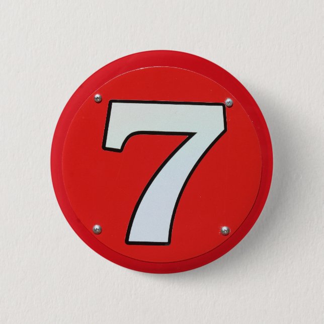 Lucky Number Seven 6 Cm Round Badge (Front)
