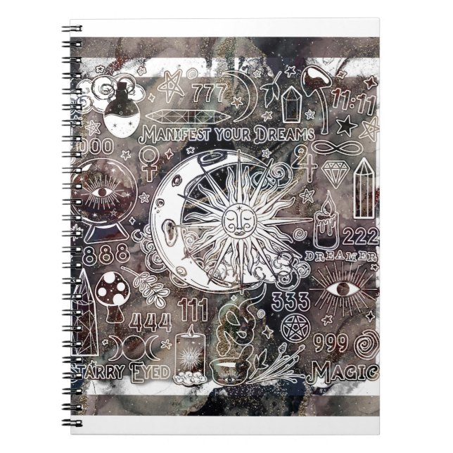 Lucky Numerology Manifesting Magic Galaxy Grunge Notebook (Front)