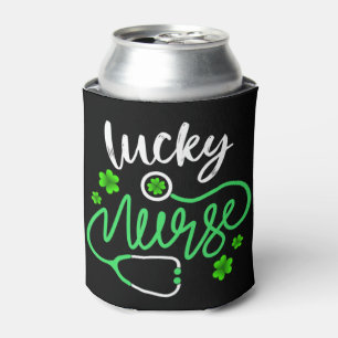 Lucky Nurse RN - Funny Saint Patricks Day Shamrock Can Cooler
