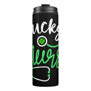Lucky Nurse RN - Funny Saint Patricks Day Shamrock Thermal Tumbler