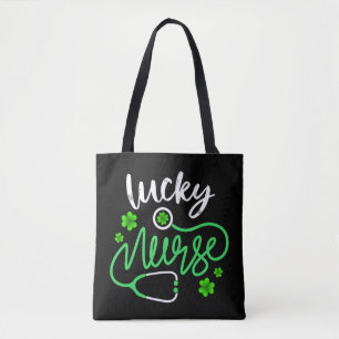 Lucky Nurse RN - Funny Saint Patricks Day Shamrock Tote Bag