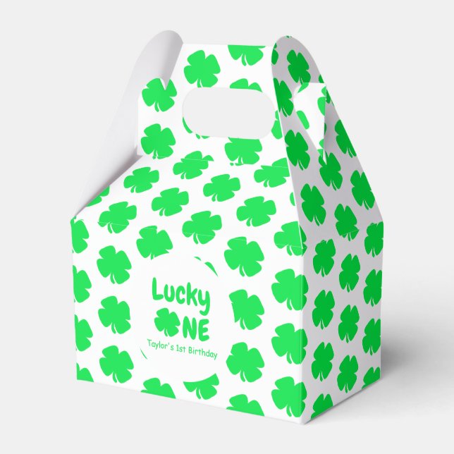 Lucky One 1st Birthday Favour Box (Front Side)