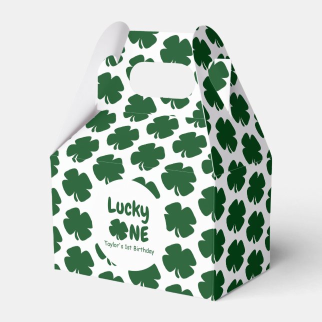 Lucky One 1st Birthday Favour Box (Front Side)