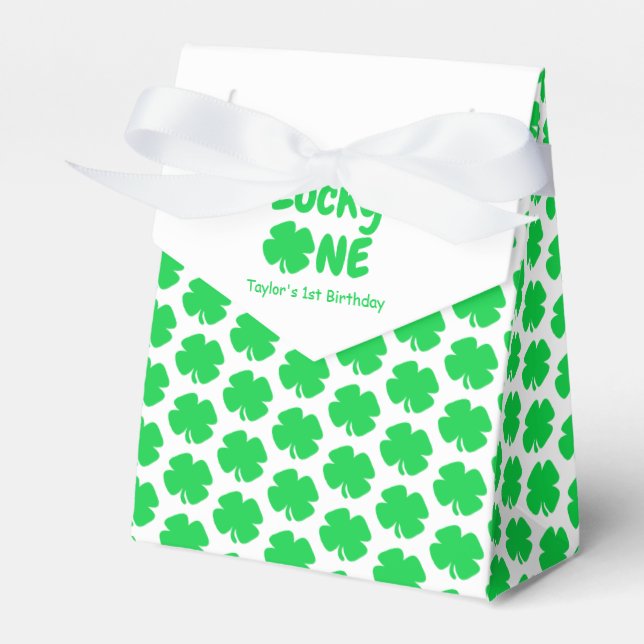 Lucky One 1st Birthday Favour Box (Front Side)