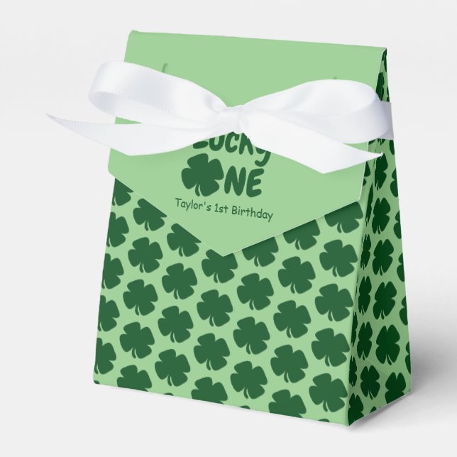 Lucky One 1st Birthday Favour Box (Front Side)