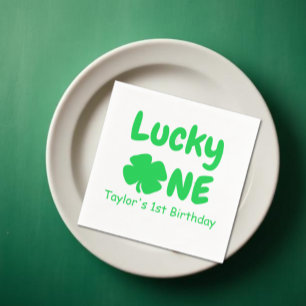 Lucky One 1st Birthday Napkin