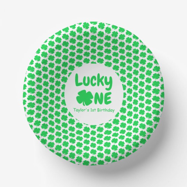 Lucky One 1st Birthday Paper Plate (Front)