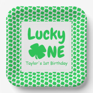 Lucky One 1st Birthday Paper Plate